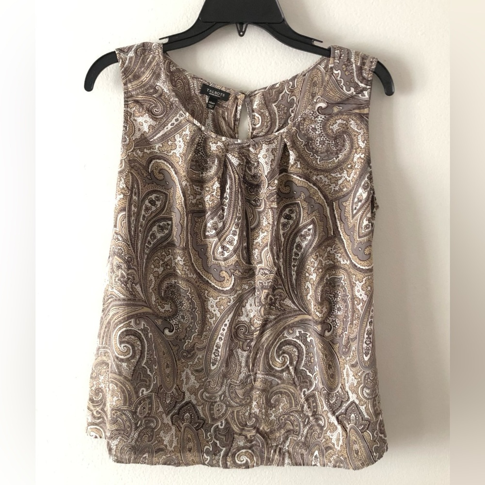 Talbots Silk Paisley Sleeveless Blouse